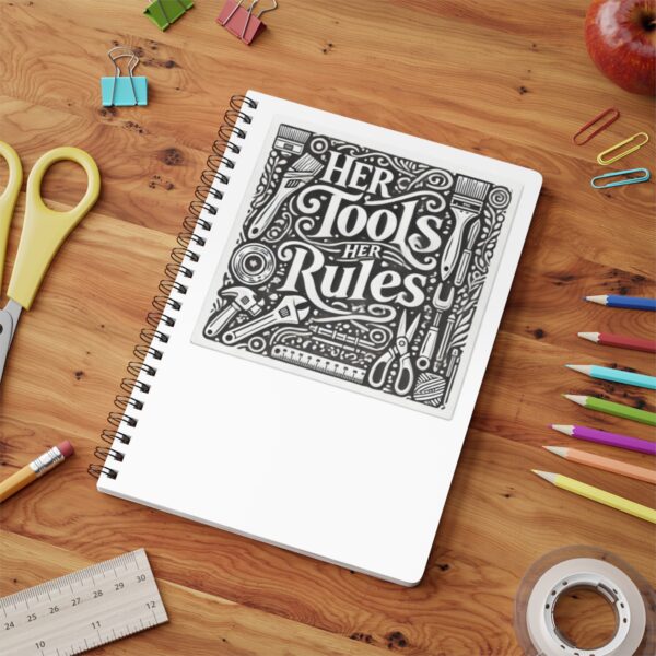 Wirobound Softcover Notebook, A5, Her Tools Her Rules - Image 6